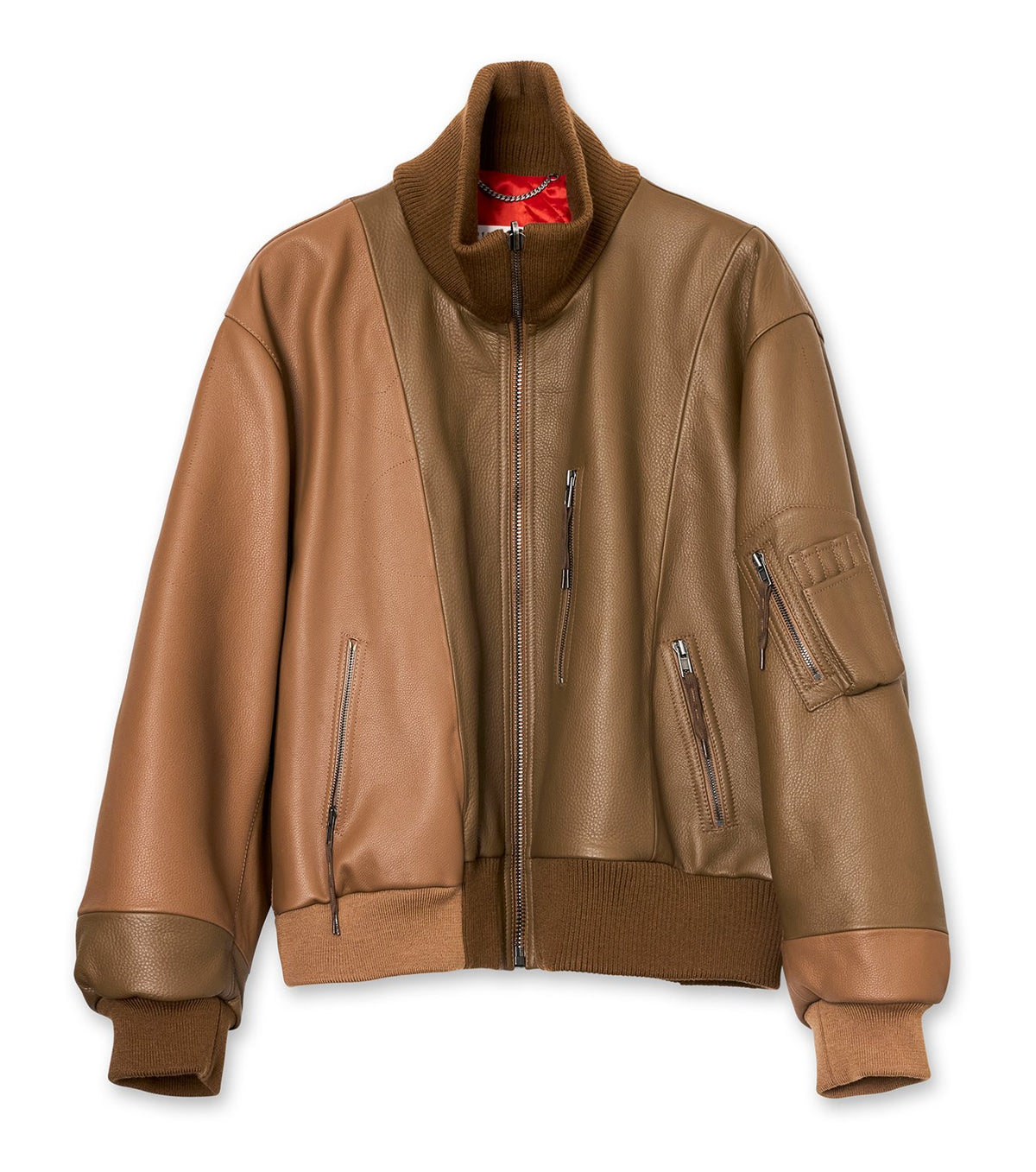 SPLICED LEATHER BOMBER