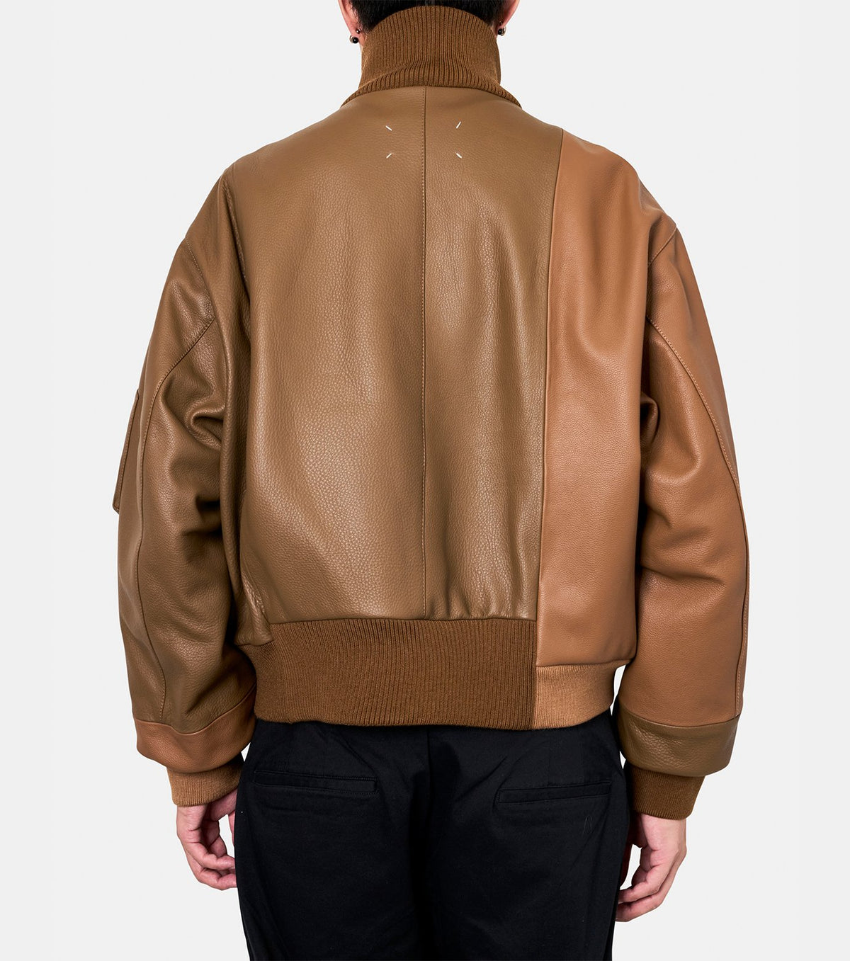 SPLICED LEATHER BOMBER