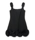 Black Crepe 3D Flower Mini Dress