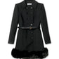 Black Wool Double Breasted Mini Dres
