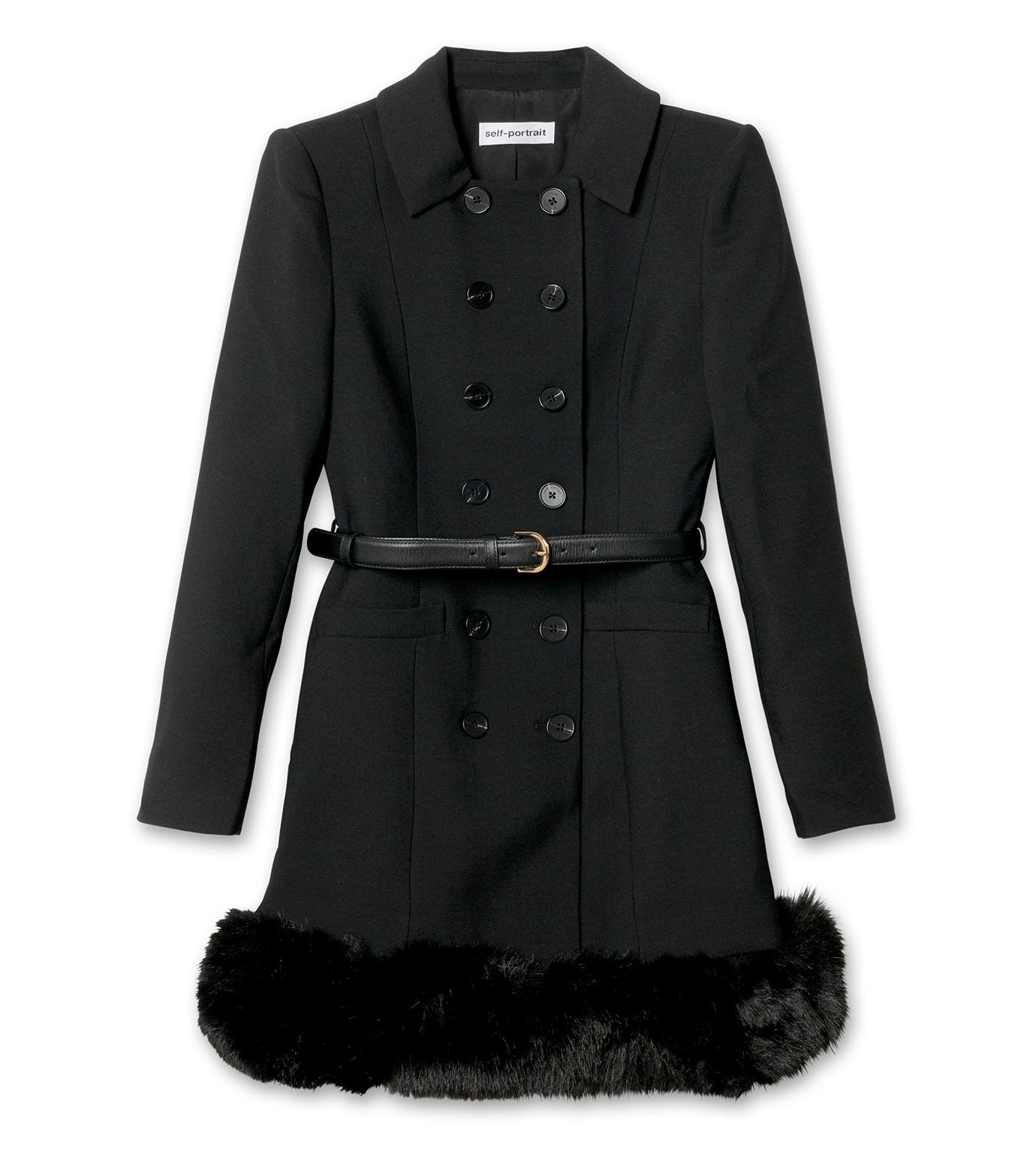 Black Wool Double Breasted Mini Dres