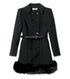 Black Wool Double Breasted Mini Dres