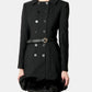 Black Wool Double Breasted Mini Dres