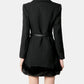 Black Wool Double Breasted Mini Dres