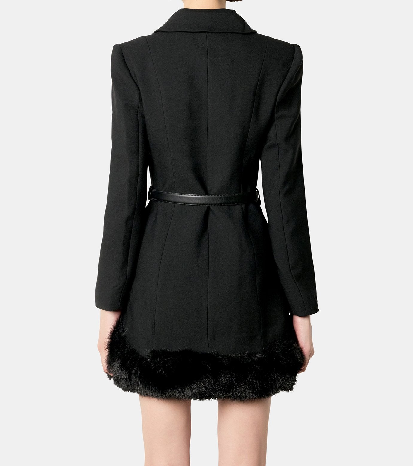 Black Wool Double Breasted Mini Dres