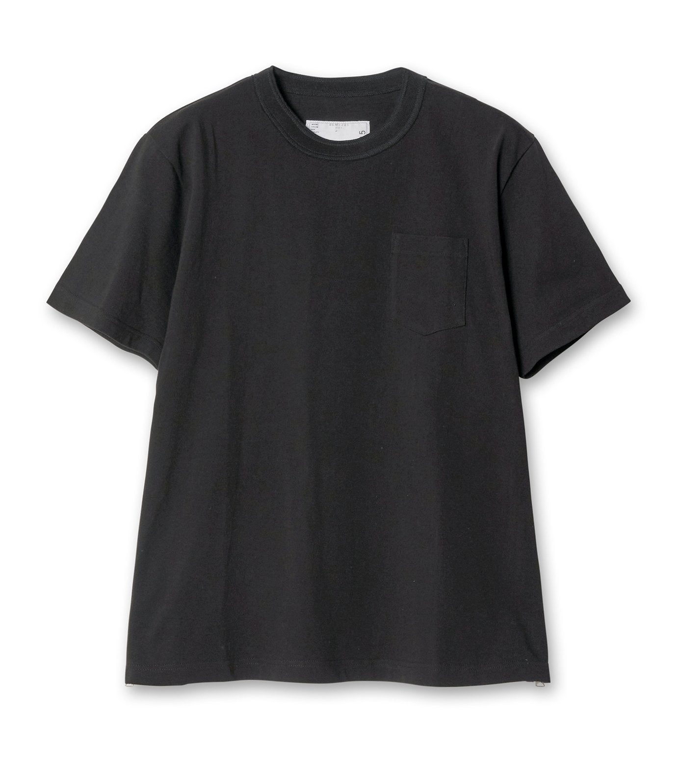 Side Zip Cotton T-Shirt