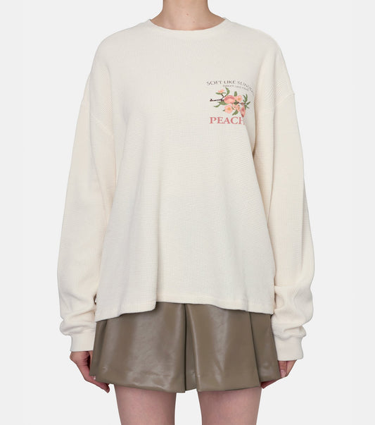 Sun Peach Waffle LS Tee