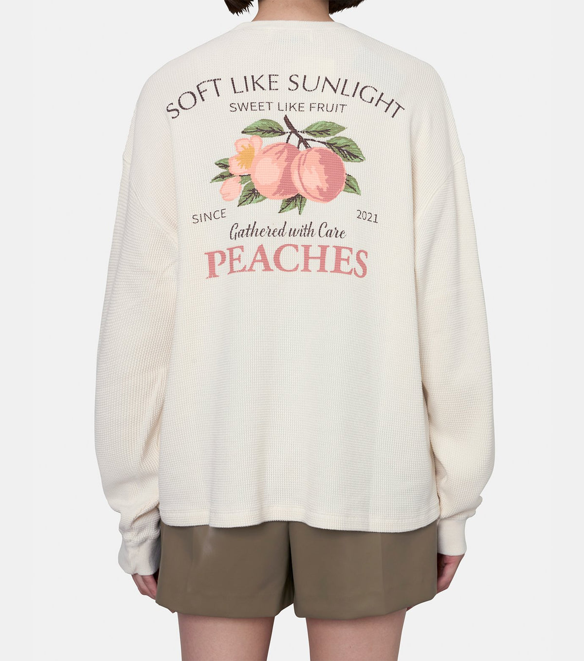 Sun Peach Waffle LS Tee