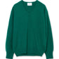 PURE CASHMERE KNIT V NECK LS