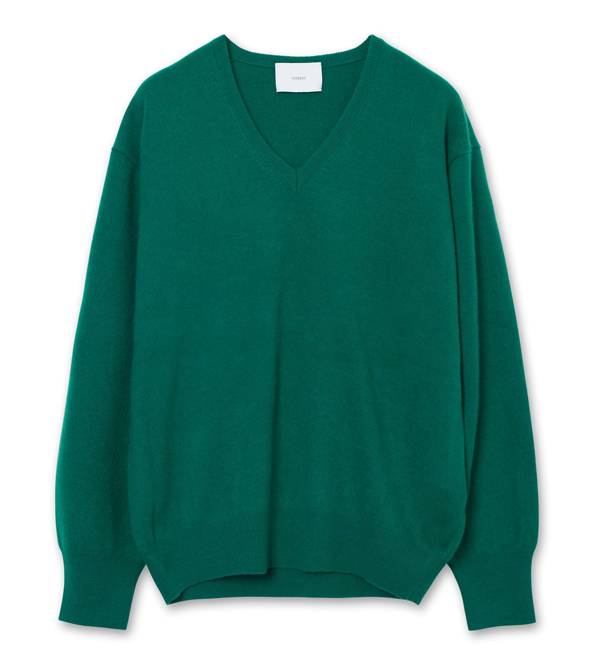 PURE CASHMERE KNIT V NECK LS