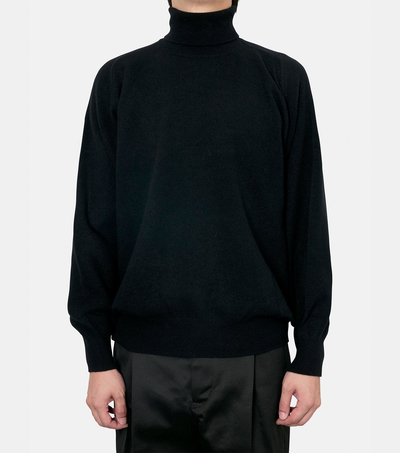 EXTRA FINE WOOL KNIT TURTLE NECK LS