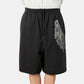 BLACK CROSS NECKLACE SWEAT SHORTS