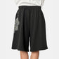 BLACK CROSS NECKLACE SWEAT SHORTS