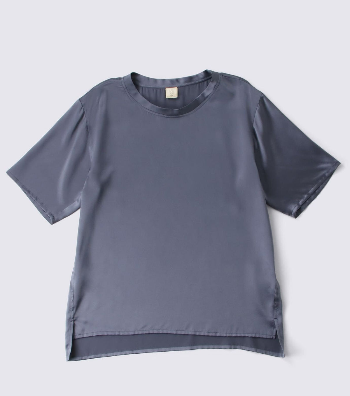 Silk Satin Pullover Charcoal Gray