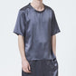 Silk Satin Pullover Charcoal Gray