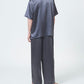 Silk Satin Pullover Charcoal Gray