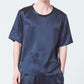 Silk Satin Pullover Elegant Navy