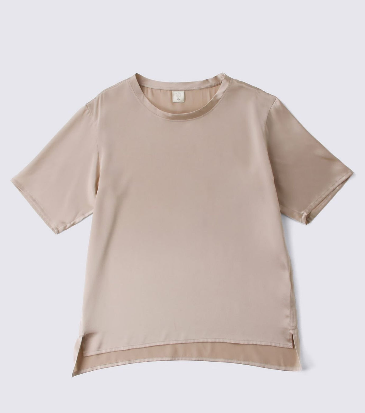 Silk Satin Pullover Pink Beige