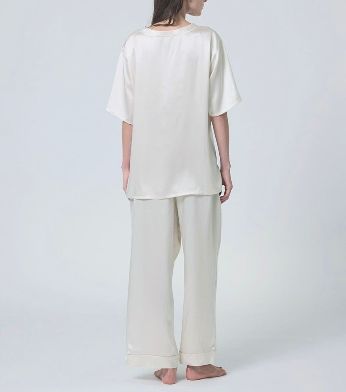 Silk Satin Pullover Perl White