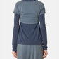BLUE WOMENS WASHED LAYERED LOGO T-SH