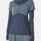 BLUE WOMENS WASHED LAYERED LOGO T-SH