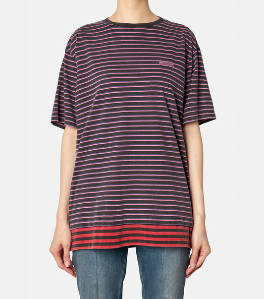 PINK STRIPE LAYERED T-SHIRT