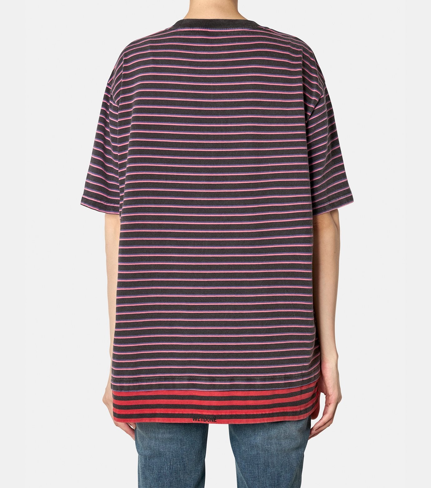 PINK STRIPE LAYERED T-SHIRT