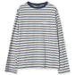 NAVY PEARL STRIPE LONG-SLEEVED T-SHI