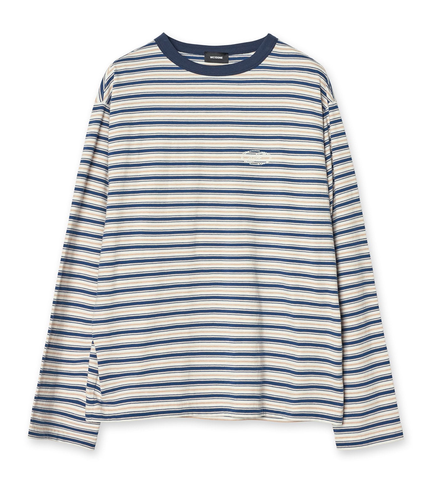 NAVY PEARL STRIPE LONG-SLEEVED T-SHI