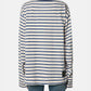NAVY PEARL STRIPE LONG-SLEEVED T-SHI