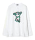 WHITE COLORFUL TEDDY PRINT LONG-SLEE