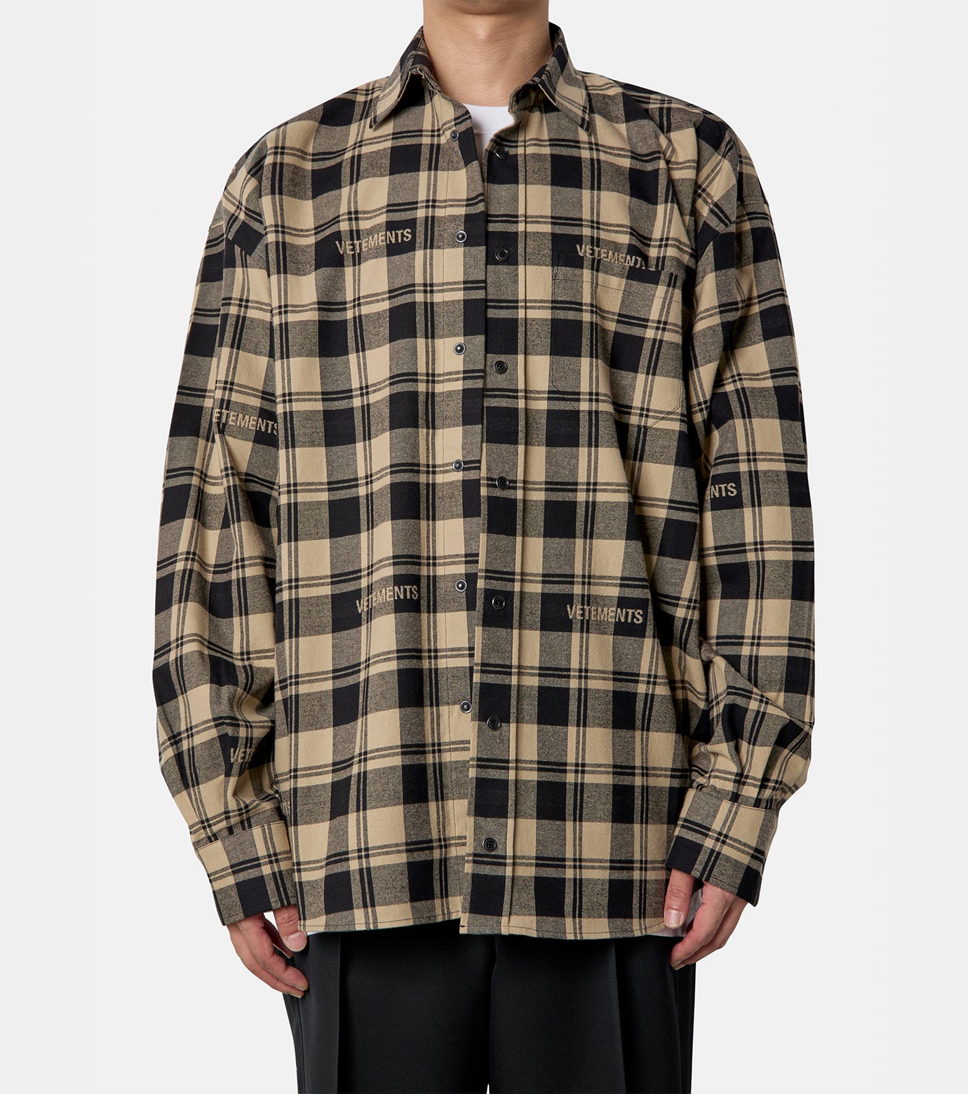 LOGO JACQUARD PLAID SHIRT