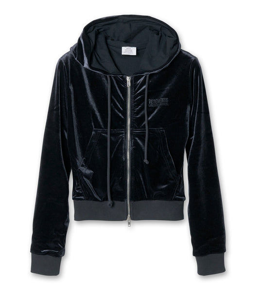 トップス   2in1 Velvet Hoodie Women's Velvet Zip-Up Hooded Sweatshirt - Black | 4F: Sportswear