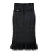 Tulle Layered Tweed Midi Skirt