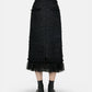 Tulle Layered Tweed Midi Skirt