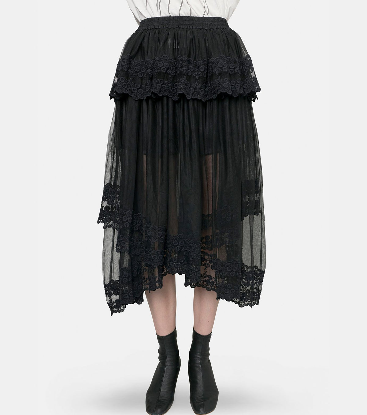 Dentelle Tape Tulle Skirt