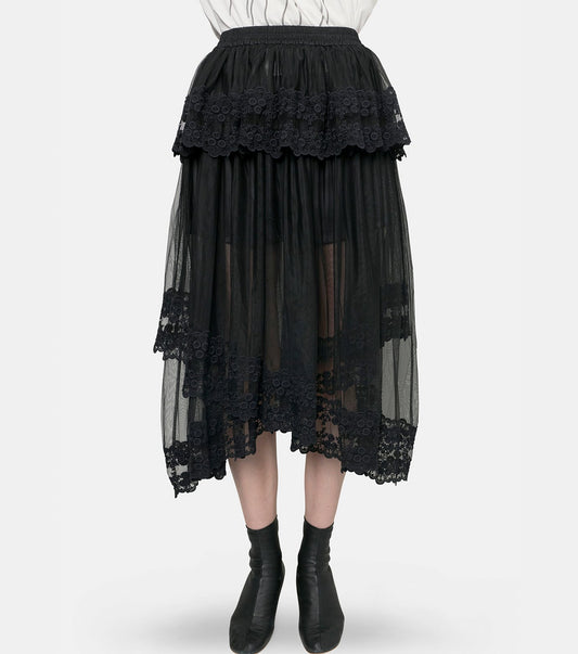 Dentelle Tape Tulle Skirt