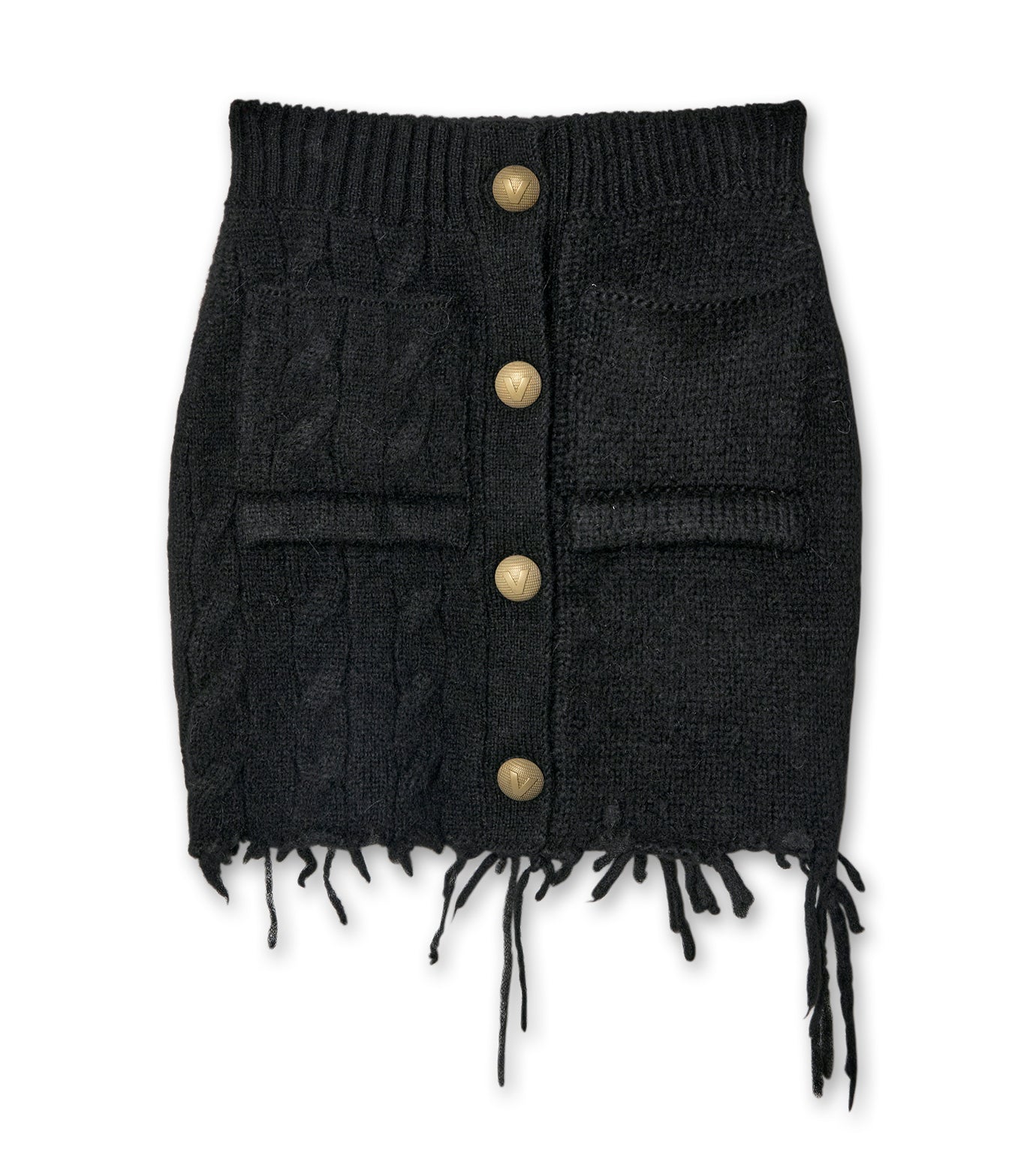 Split Cardigan Mini Skirt