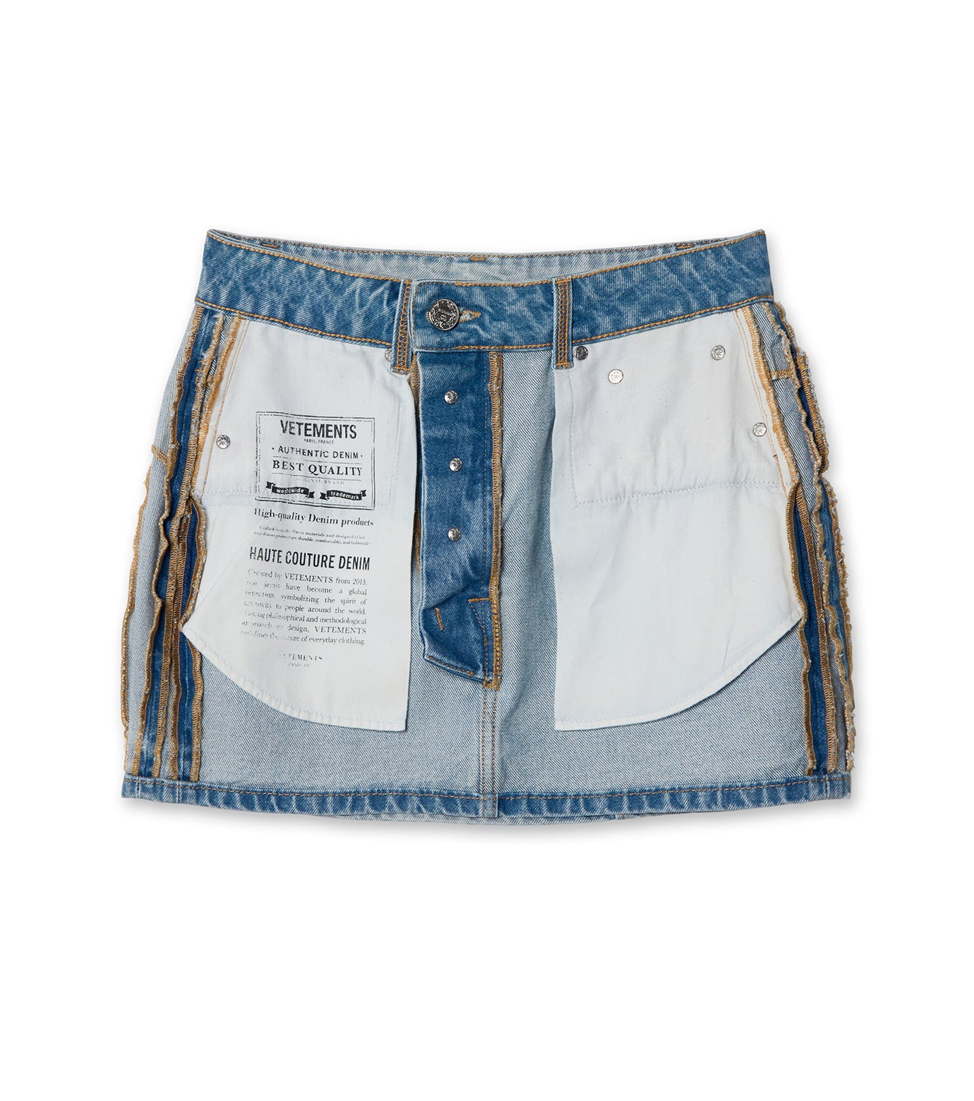 Inside-Out Denim Mini Skirt