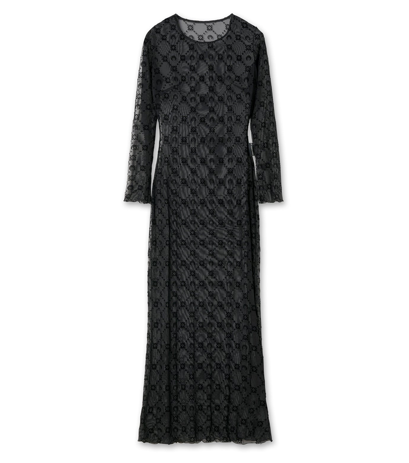 Moonogram Mesh Flock Long Dress