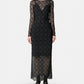 Moonogram Mesh Flock Long Dress