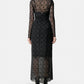 Moonogram Mesh Flock Long Dress
