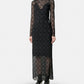 Moonogram Mesh Flock Long Dress