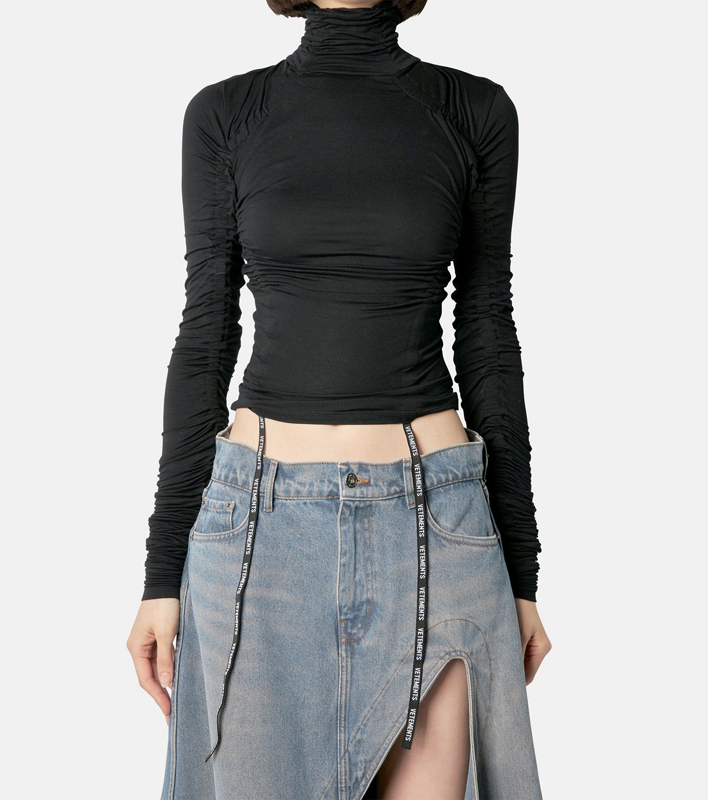 Gathered Jersey Crop Top