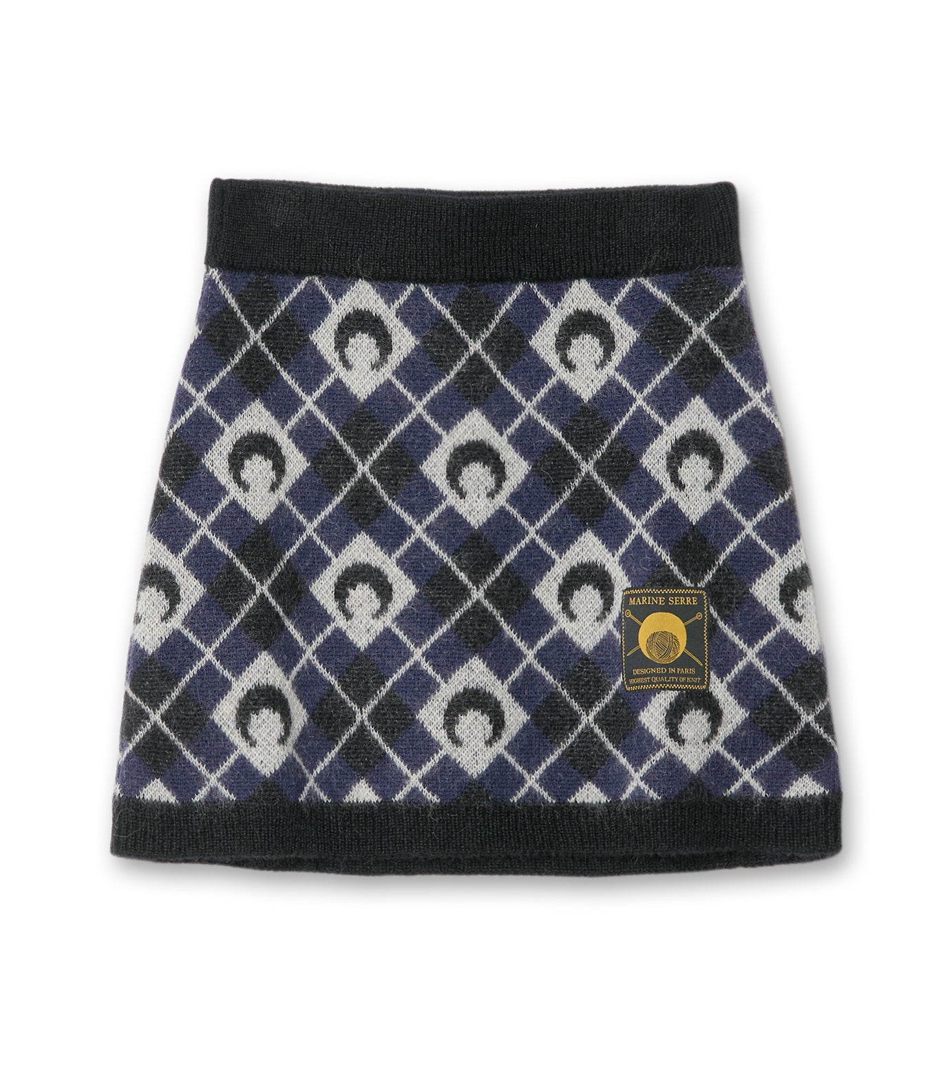 Moon Argyle Knit Mini Skirt