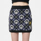 Moon Argyle Knit Mini Skirt