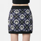 Moon Argyle Knit Mini Skirt