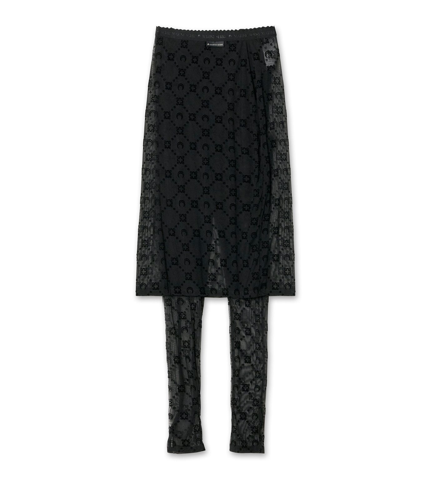 Moonogram Mesh Flock Pant-Skirt