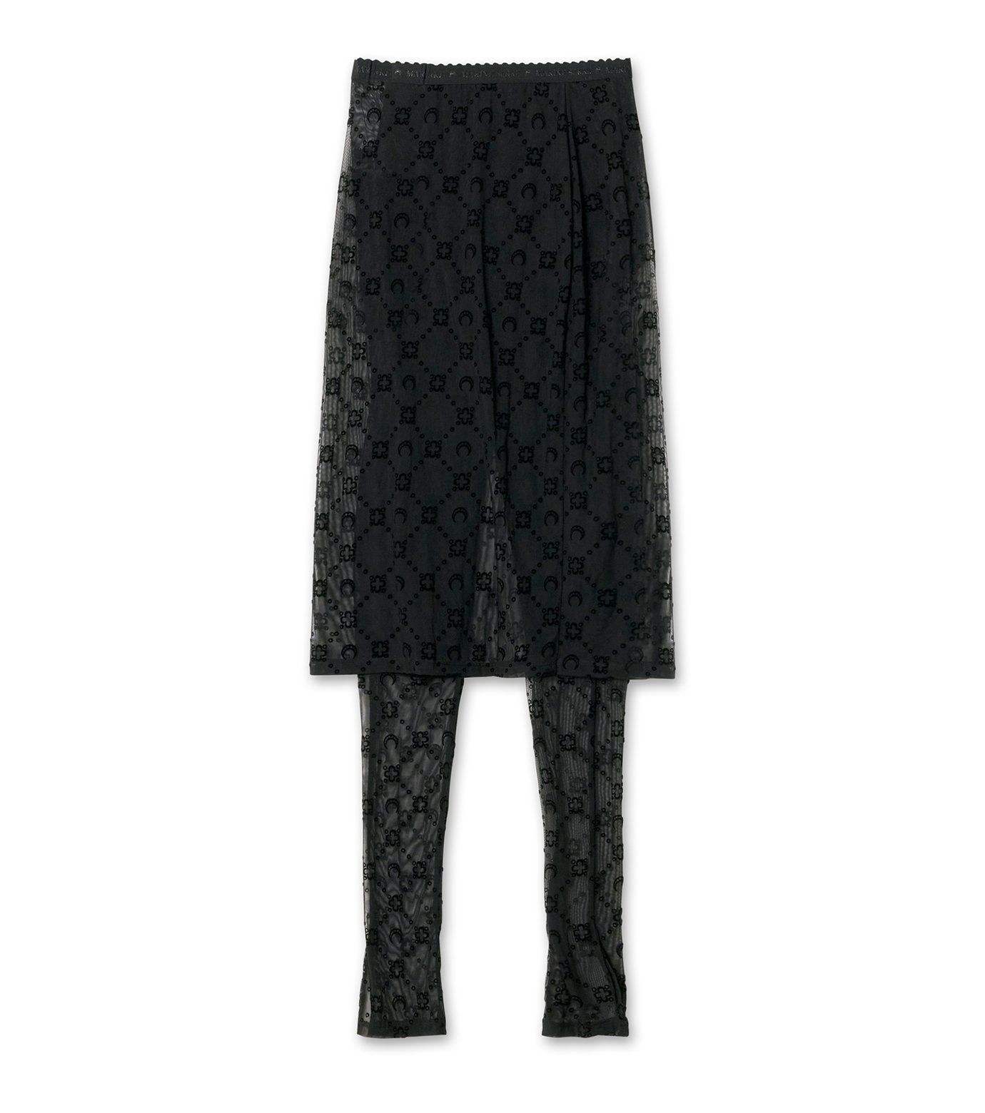 Moonogram Mesh Flock Pant-Skirt