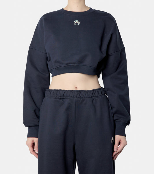 Moon Logo Cropped Sweatshirt